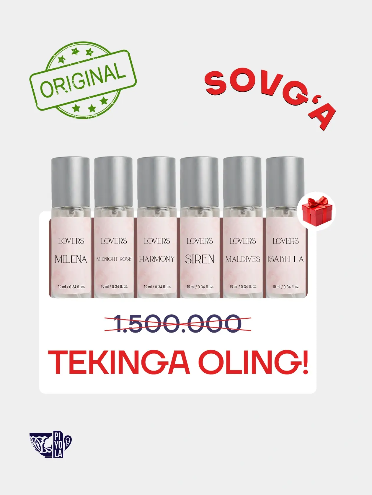 "LOVERS"π Pheromone for women 100 ml + "LOVERS SET" six in one collection