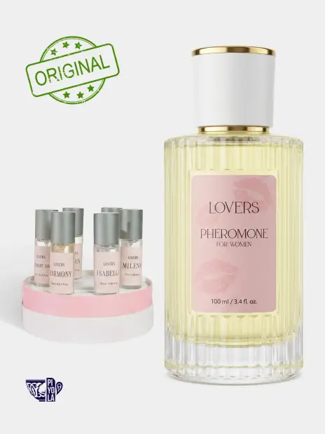 "LOVERS"💋 Pheromone for women 100 ml + "LOVERS SET" six in one collection
